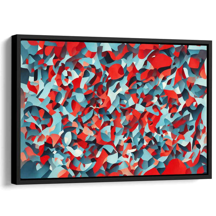 Impulse Fusion: Abstract Expressionist Red and Blue Canvas Art Print