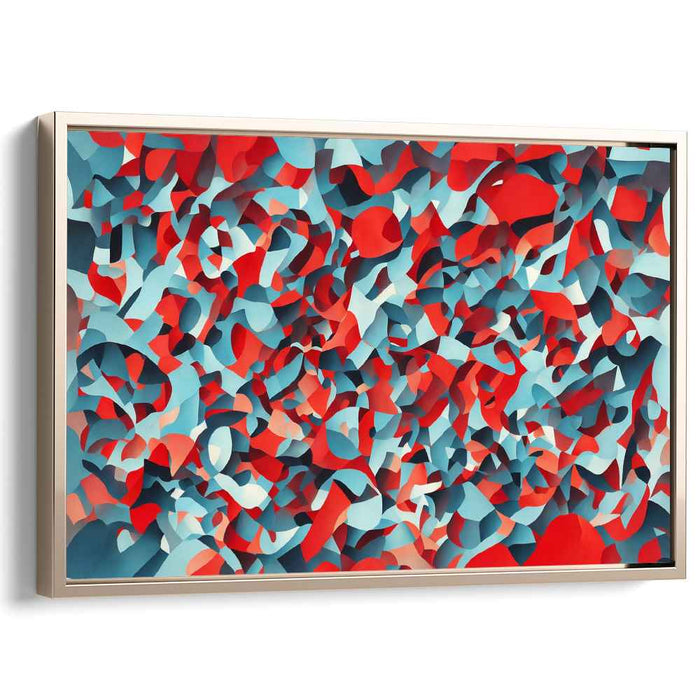 Impulse Fusion: Abstract Expressionist Red and Blue Canvas Art Print