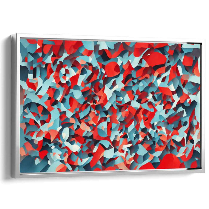 Impulse Fusion: Abstract Expressionist Red and Blue Canvas Art Print