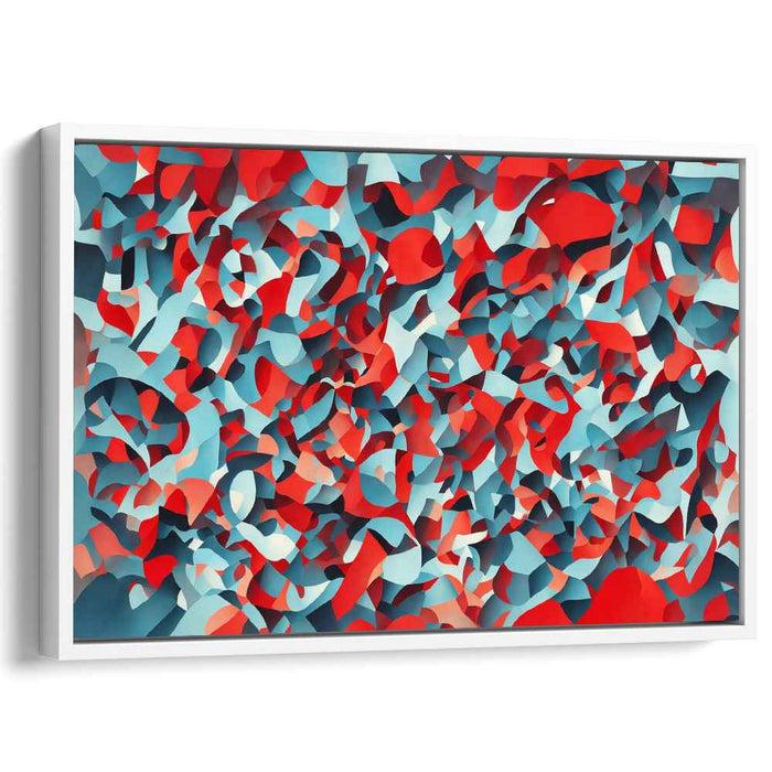 Impulse Fusion: Abstract Expressionist Red and Blue Canvas Art Print