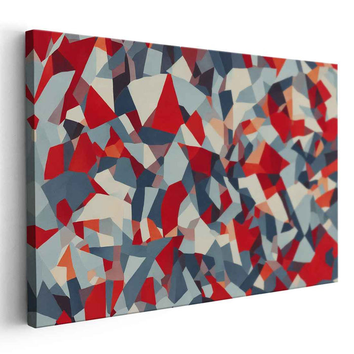 Red Cubism Squares #102