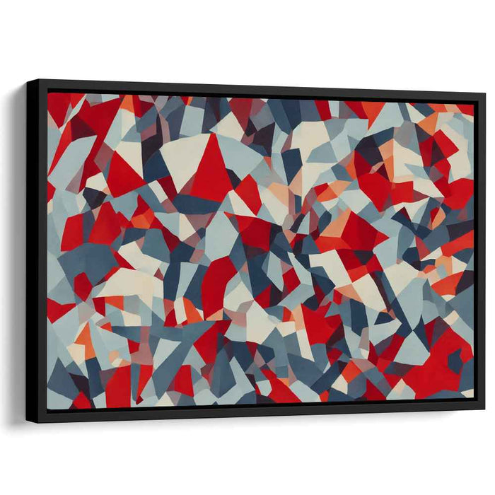 Red Cubism Squares #102