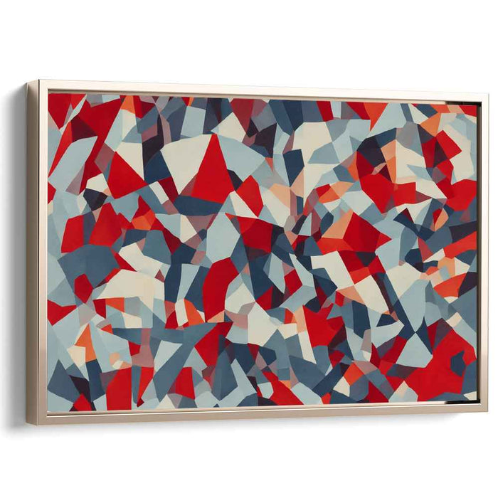 Red Cubism Squares #102