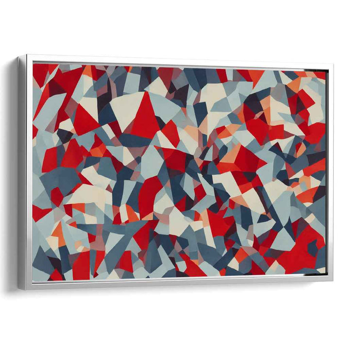 Red Cubism Squares #102