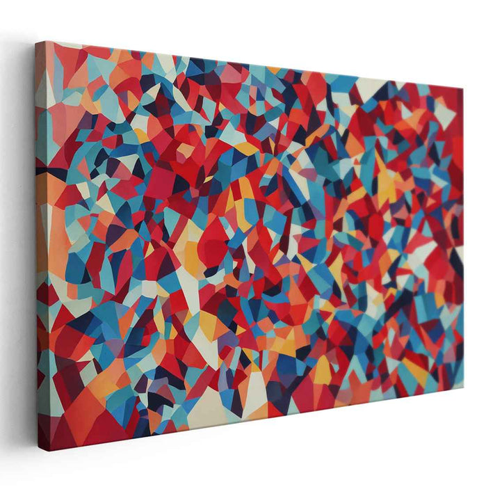 Abstract Spectrum Splash: Vibrant Cubist Canvas Art Print