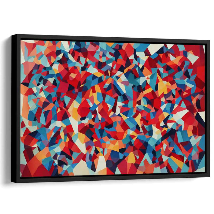 Abstract Spectrum Splash: Vibrant Cubist Canvas Art Print