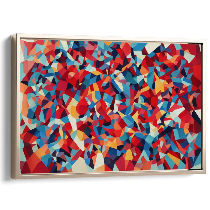 Abstract Spectrum Splash: Vibrant Cubist Canvas Art Print