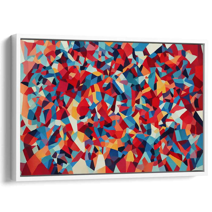 Abstract Spectrum Splash: Vibrant Cubist Canvas Art Print