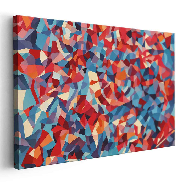 Red Cubism Squares #107