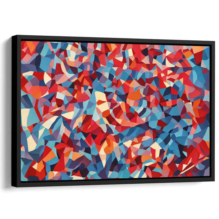 Red Cubism Squares #107