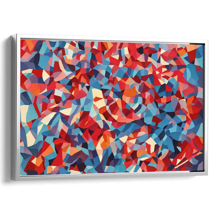 Red Cubism Squares #107