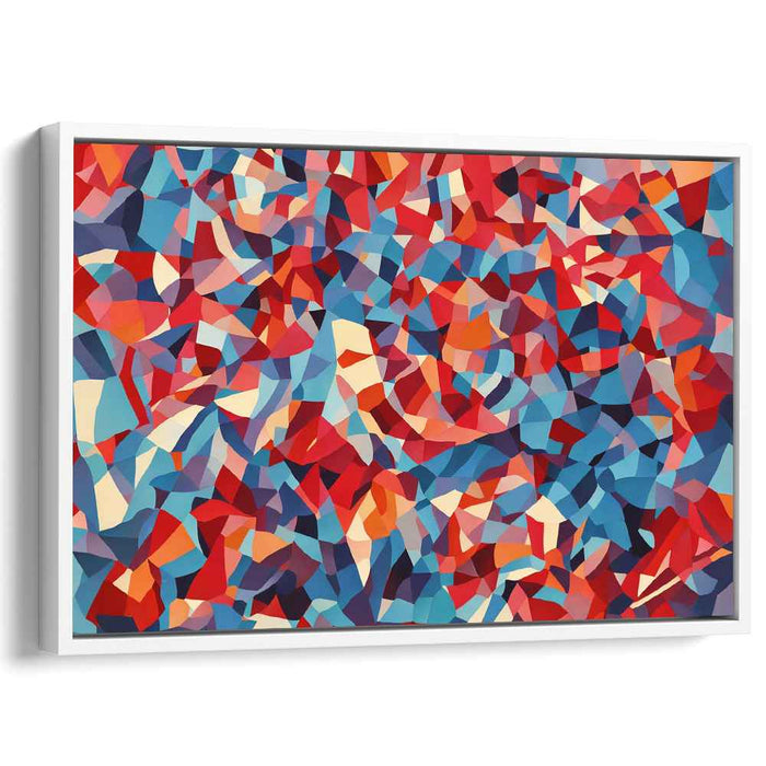 Red Cubism Squares #107