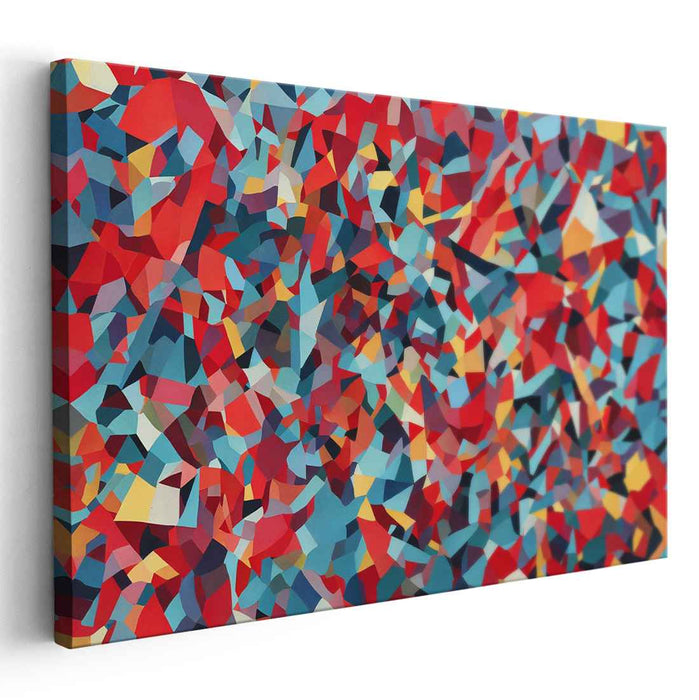 Red Cubism Squares #108