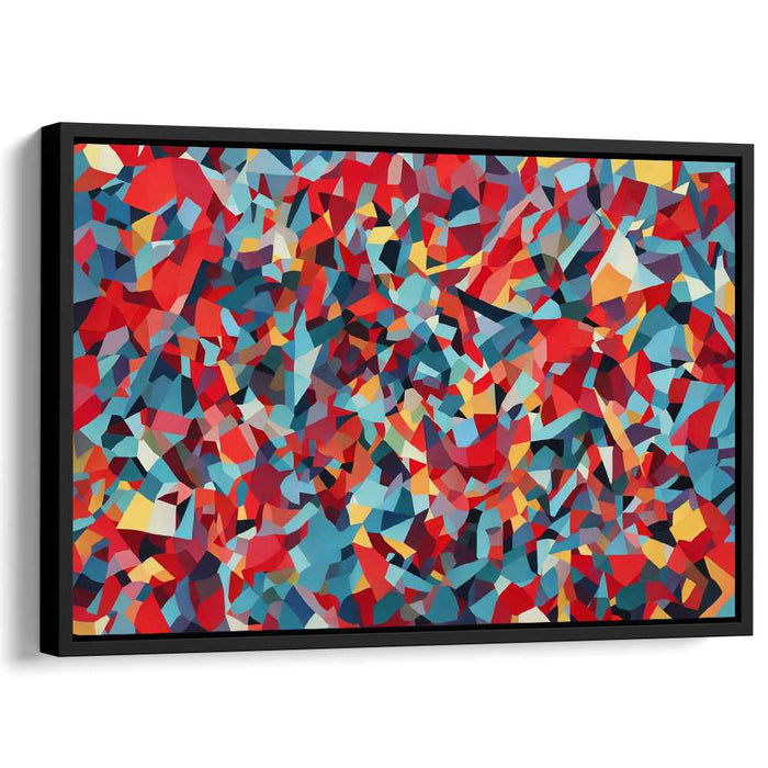 Red Cubism Squares #108