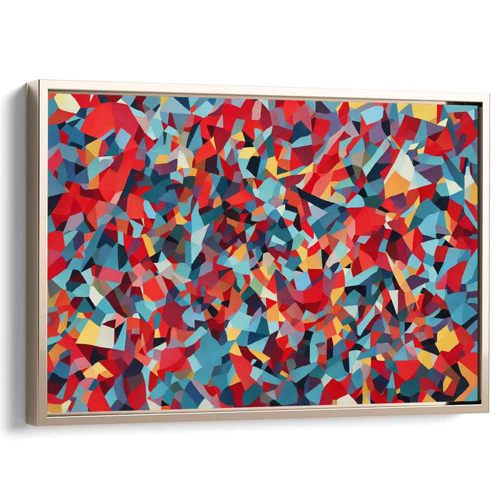 Red Cubism Squares #108