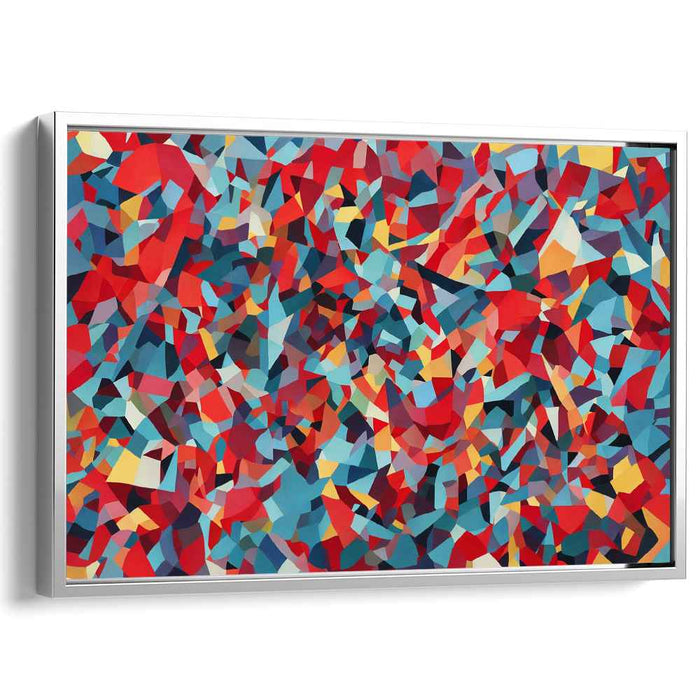 Red Cubism Squares #108