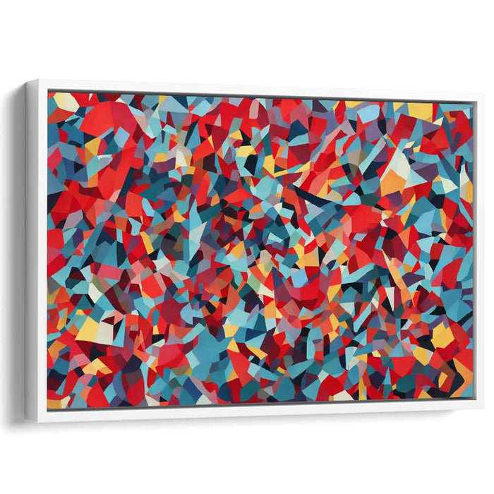 Red Cubism Squares #108