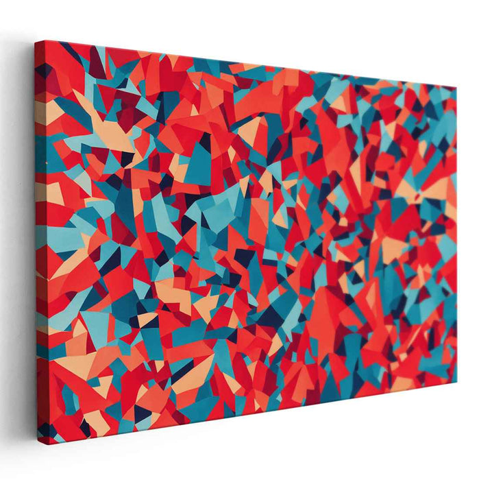 Red Cubism Squares #115