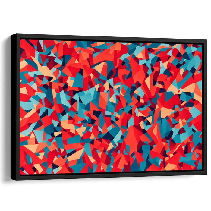 Red Cubism Squares #115