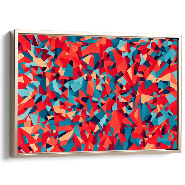 Red Cubism Squares #115