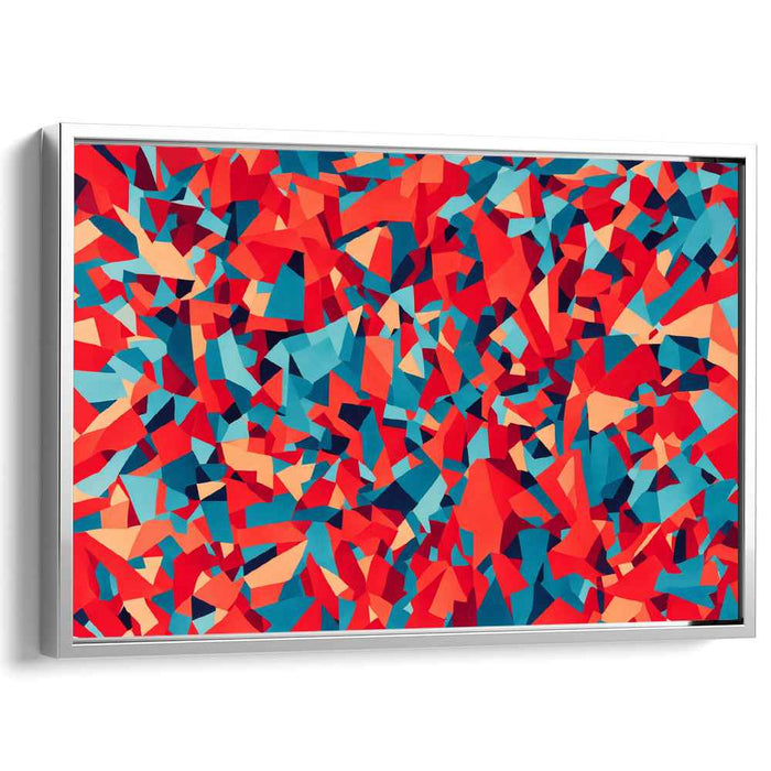 Red Cubism Squares #115