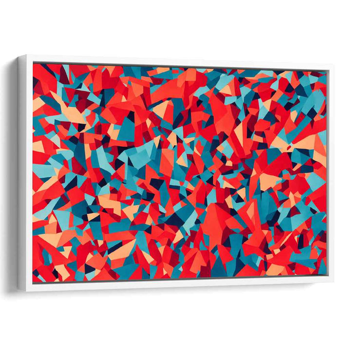 Red Cubism Squares #115