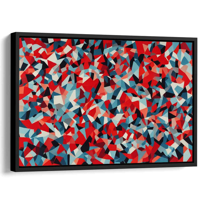 Opposing Forces Merge: Abstract Red and Blue Canvas Art Print