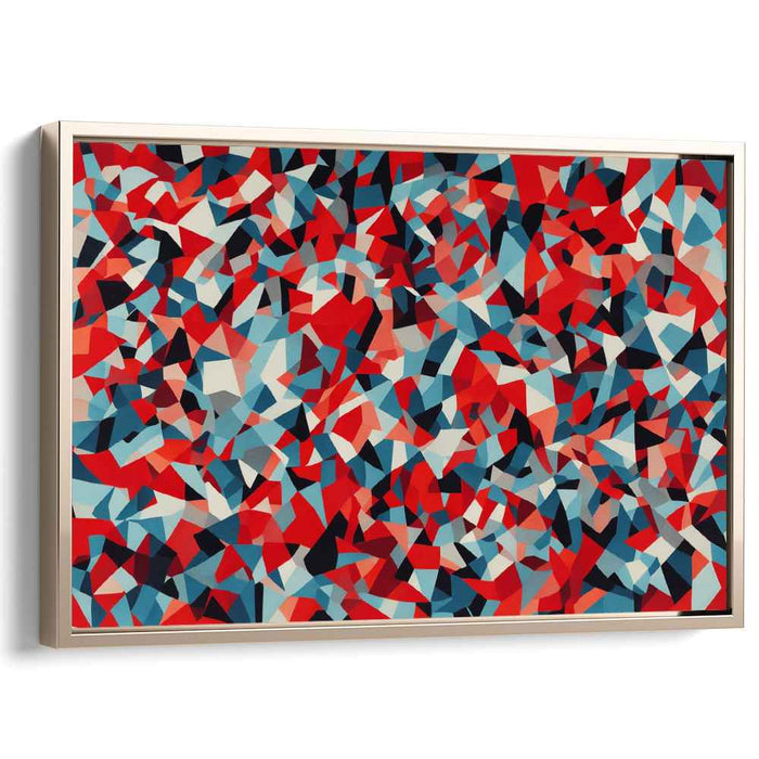 Opposing Forces Merge: Abstract Red and Blue Canvas Art Print