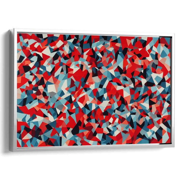 Opposing Forces Merge: Abstract Red and Blue Canvas Art Print
