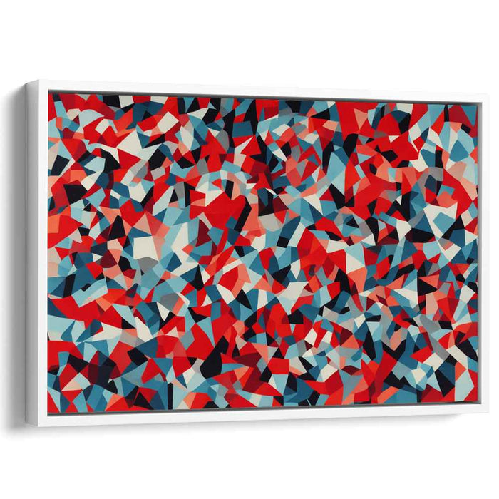 Opposing Forces Merge: Abstract Red and Blue Canvas Art Print