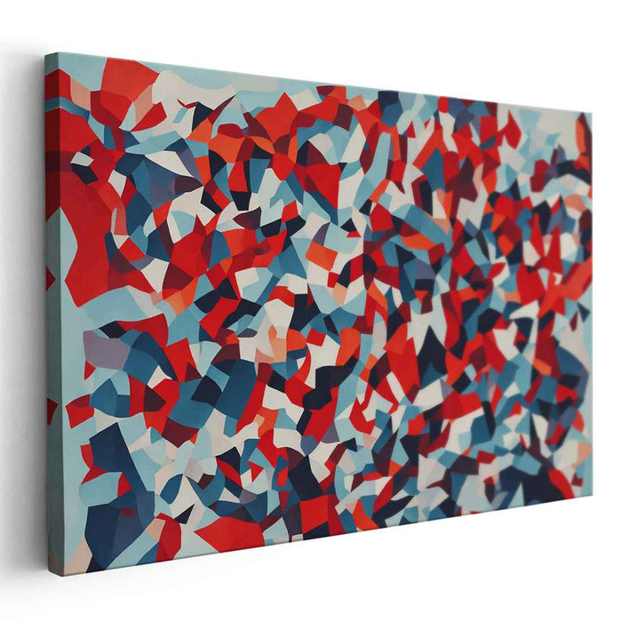 Rhythmic Fragments: Bold Geometric Abstract Canvas Art