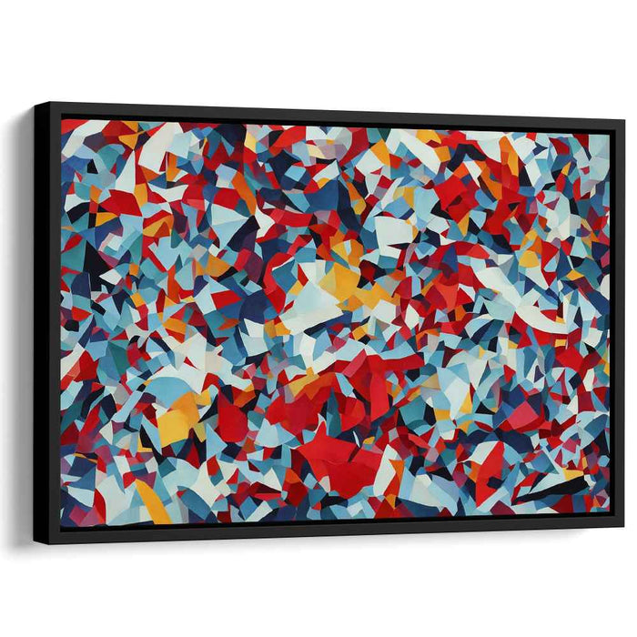 Abstract Geometry Dance: Abstract Expressionist Geometric Color Burst Canvas Art Print