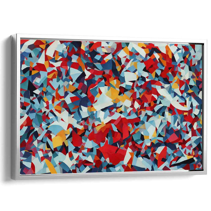 Abstract Geometry Dance: Abstract Expressionist Geometric Color Burst Canvas Art Print