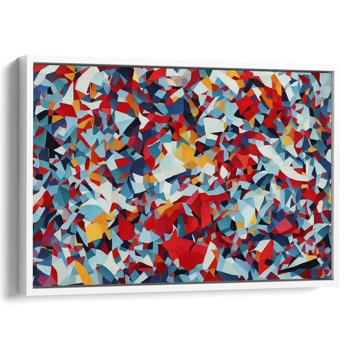 Abstract Geometry Dance: Abstract Expressionist Geometric Color Burst Canvas Art Print