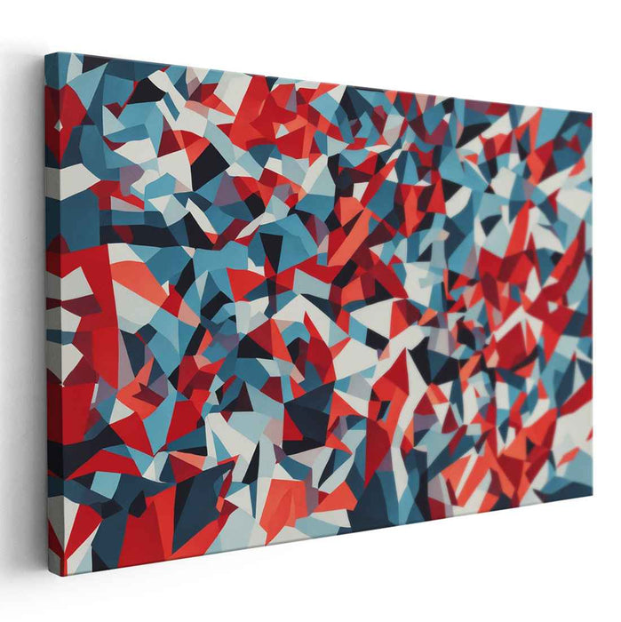 Red Cubism Squares #131