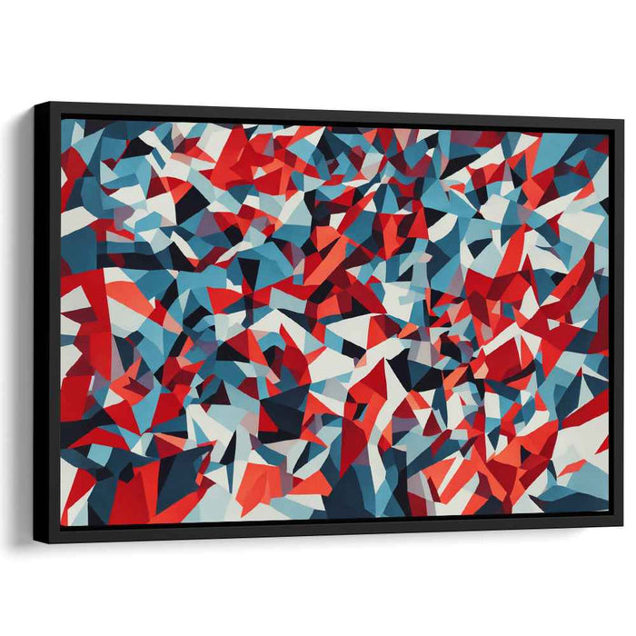 Red Cubism Squares #131