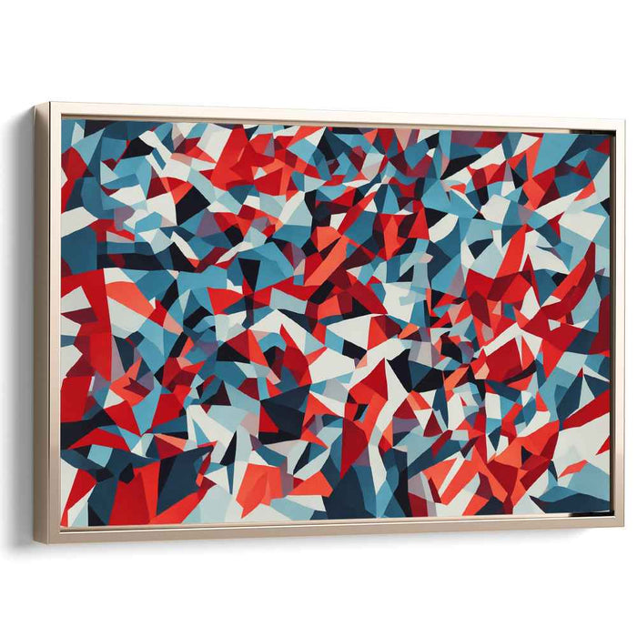 Red Cubism Squares #131