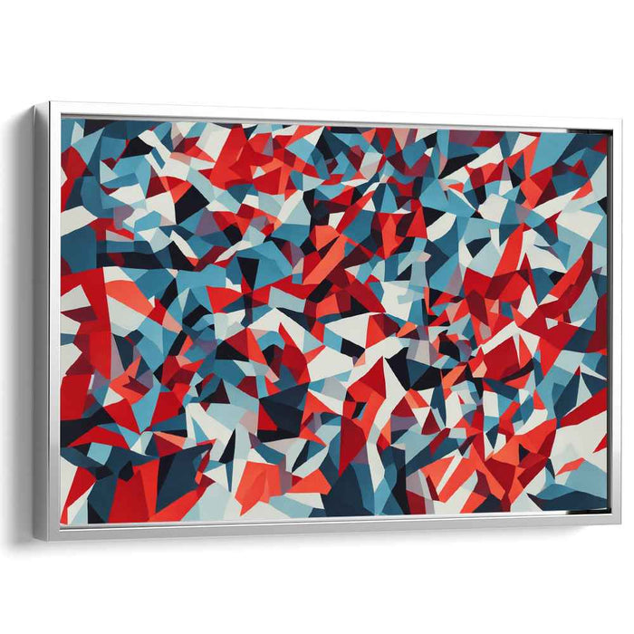 Red Cubism Squares #131