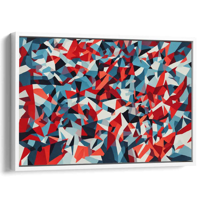 Red Cubism Squares #131