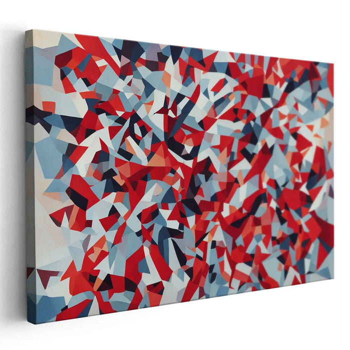 Red Cubism Squares #132