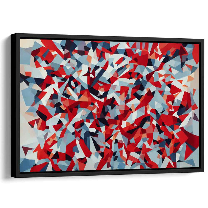 Red Cubism Squares #132