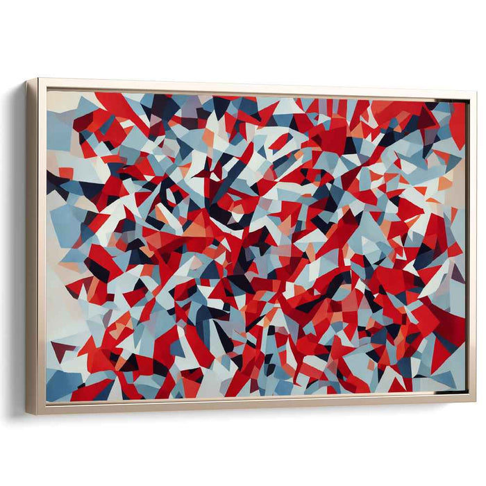 Red Cubism Squares #132