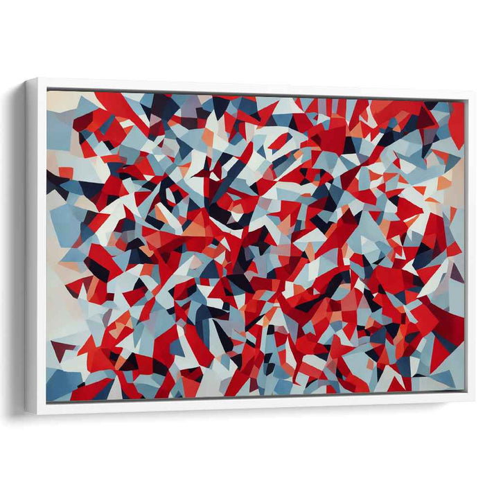 Red Cubism Squares #132