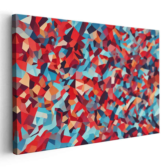 Tango of Contrasts: Dynamic Red and Blue Abstract Canvas Art