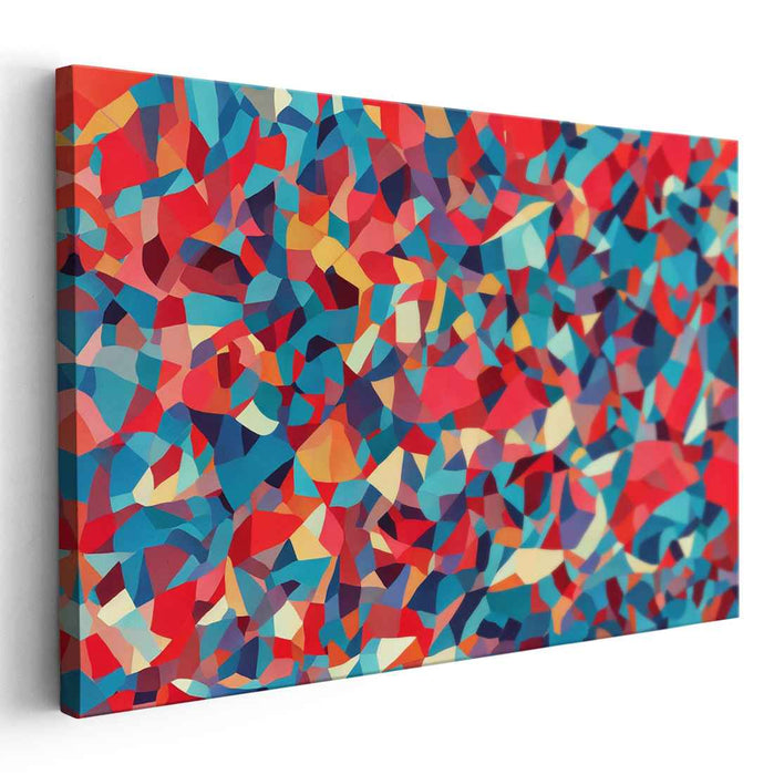 Angular Dreamscape Symphony: Abstract Expressionist Geometric Canvas Art