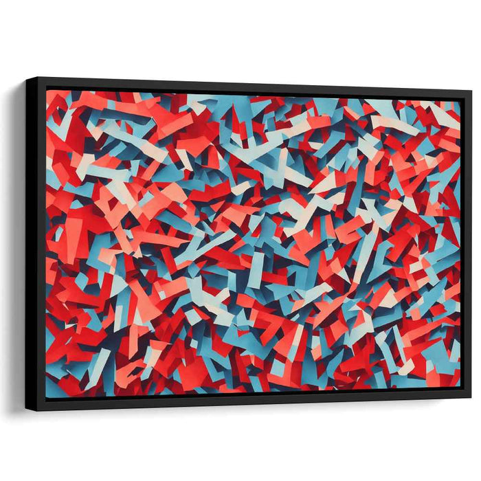 Chromatic Waves Spectacle: Red, Blue, and White Canvas Art Print