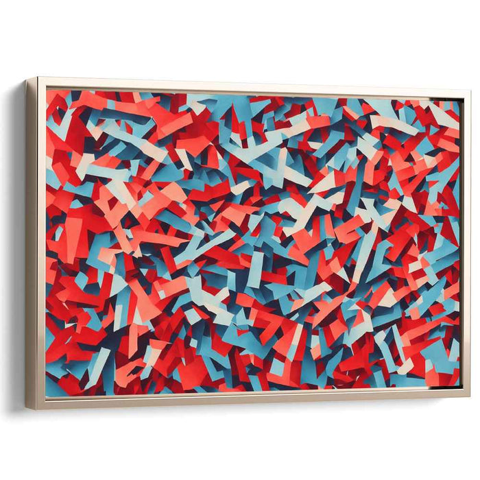Chromatic Waves Spectacle: Red, Blue, and White Canvas Art Print