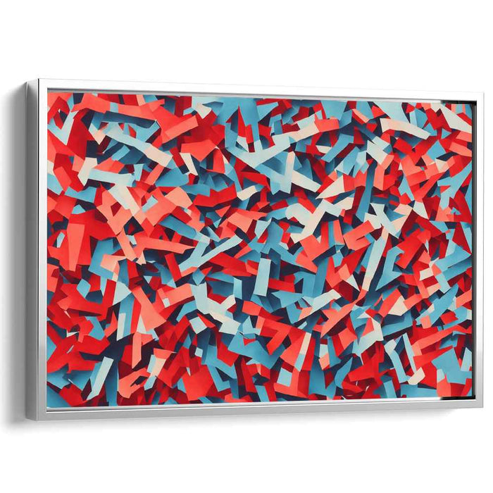 Chromatic Waves Spectacle: Red, Blue, and White Canvas Art Print