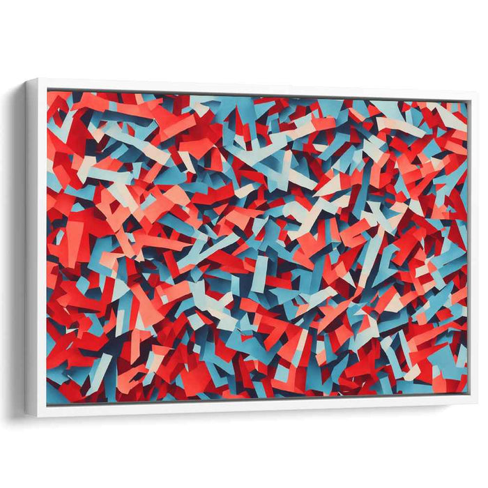 Chromatic Waves Spectacle: Red, Blue, and White Canvas Art Print