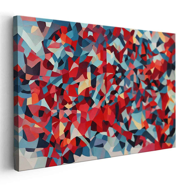 Red Cubism Squares #138